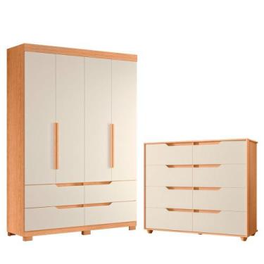 Imagem de Quarto Completo Solteiro Guarda Roupa e Cômoda Doble - Albatroz