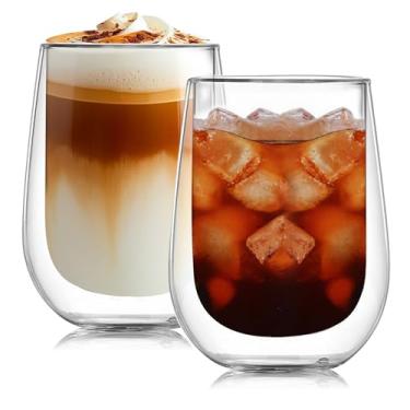 Imagem de Conjunto de 2 copos de café expresso de parede dupla de 340 g, copo expresso transparente, canecas de café expresso com isolamento de parede dupla, Tazas de Cafe Expreso, seguro para micro-ondas e