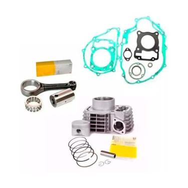 Imagem de Kit cilindro pistao e aneis titan fan 150 + juntas e biela - METAL LEV