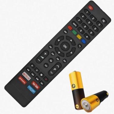 Imagem de Controle Remoto Para Tv Philco Smart Netflix Globoplay Amz Yotube + 2 Pilhas