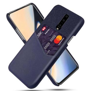 Imagem de Capa para Oneplus 7,Tela e tampa de couro PU,Antideslizante,360°cobertura completa à prova de choque com 1 slot de cartão atrás,Prevenção de queda-Blue