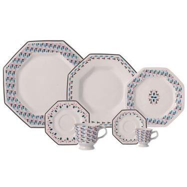 Imagem de Aparelho de Jantar, Chá e Café Porcelana Schmidt 42 peças - Dec. Manti