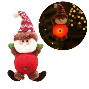 Imagem de Yangzi - Papai Noel Iluminado LED Pelúcia Pendente Xadrez 24cm - Magizi