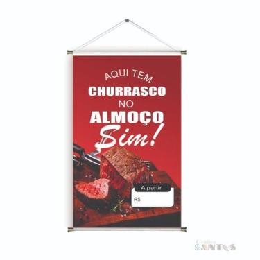 Imagem de Banner pronto Almoço com churrasco BA 527 medida 45x70 cm arte Pronta