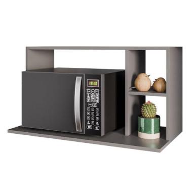 Imagem de Suporte Micro-Ondas Forno Armário Aéreo 80cm 2 Prateleiras Maya M24 Gr