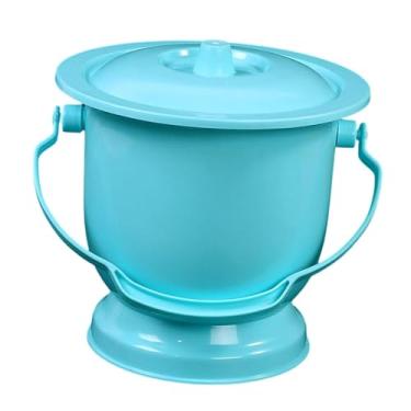 Imagem de Kokiya Vaso sanitário com tampa, mictório noturno para viagem, vaso sanitário com tampa para crianças, homens e mulheres, idosos, quarto, Azul