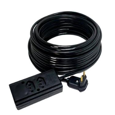 Imagem de Extensão Elétrica 10A Reforçada 20M Pp 2X2,5Mm 2 Tomadas 90º