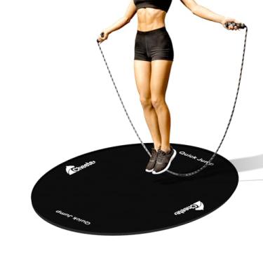 Imagem de Cheete Tapete de pular corda grande tapete de exercício de borracha tapete de treino de pular corda para piso de academia em casa design oval antiderrapante para proteção de piso e corda tapete VR