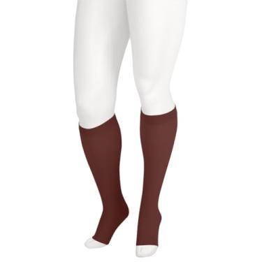 Imagem de Meia Juzo Soft 2002 de 30 a 40 mmhg com bico aberto na altura do joelho, Chocolate, 3 (III) Regular
