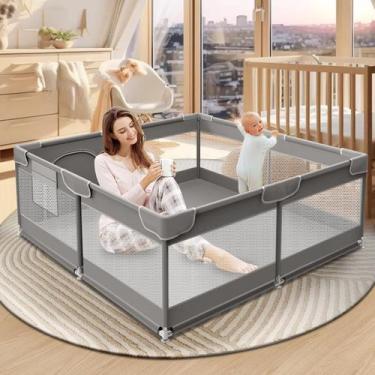 Imagem de Baby Playpen XVIHX Playard Indoor Outdoor Cinza 127x127cm - XVISHX