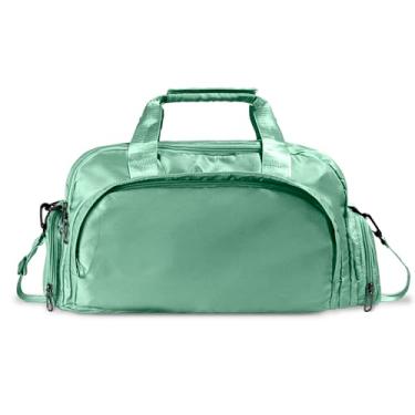 Imagem de Bolsa Esportiva Impermeável Mala de Mão 3 em 1 com Compartimento para Sapato – Para Academia Praia Viagem e Lazer - Unissex (Verde Piscina)