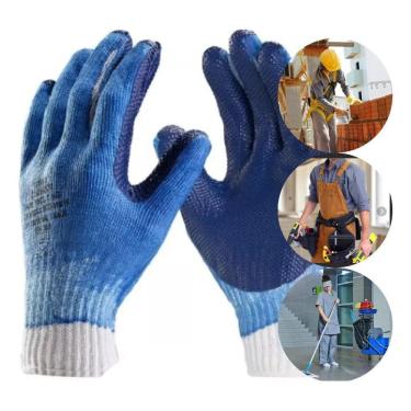 Imagem de 2X Luva Reforçada Trabalho Pesado Proteção Epi Serviço Obra