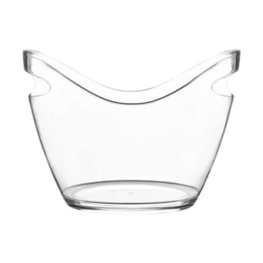 Imagem de SiaBiced Balde de gelo com alça para bebidas, recipiente de gelo, balde de acrílico para champanhe, para refrigeração doméstica, festas com vinho, restaurante, 4l