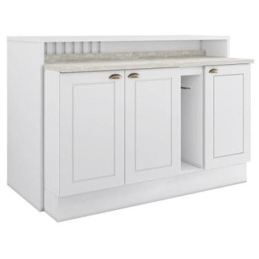 Imagem de Kit Ilha Gourmet com Balcões 80cm, 40cm e Porta Toalha Americana - Móv