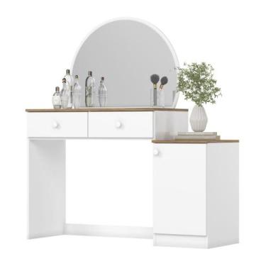 Imagem de Penteadeira Camarim com Espelho com Gavetas Verônica - HENN, Branco