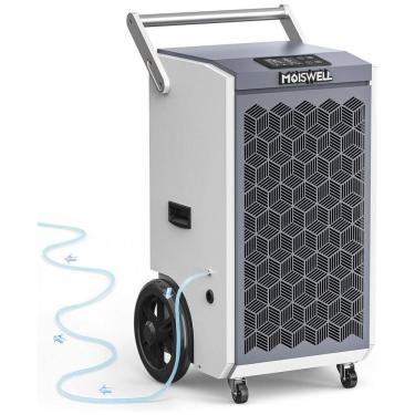 Imagem de Desumidificador Comercial de 123 litros com Bomba e Mangueira de Drenagem para Porões, Desumidificador de Grau Comercial Resistente,Moiswell