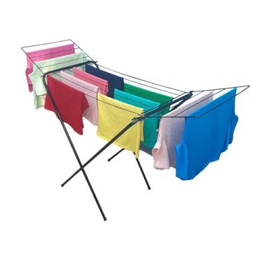 Imagem de Varal de Chão em Aço com Abas Ninos – Dobrável, Resistente e Compacto – Cor Preta