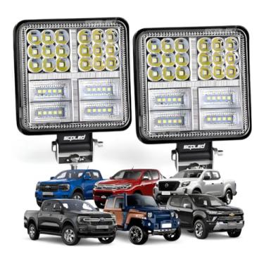 Imagem de Par Farol De Milha Quadrado Led 126w Universal Super Potente Branco