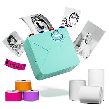 Imagem de Phomemo Mini impressora de notas de 300 dpi - Impressora térmica portátil Bluetooth para casa/escritório/escola, para plaina, professor, faça você mesmo, estudantes, com um total de 6 rolos de papel