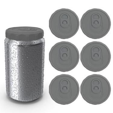 Imagem de Tampas de lata de refrigerante de silicone, pacote com 6 capas de lata de silicone reutilizáveis, tampa de lata ou protetor para refrigerante, cerveja, bebida, suco, coca, bebida, serve para latas