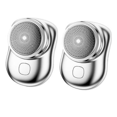 Imagem de Barbeador elétrico de bolso - à prova d'água e Anti-carga tipo C(Prata-2PCS)