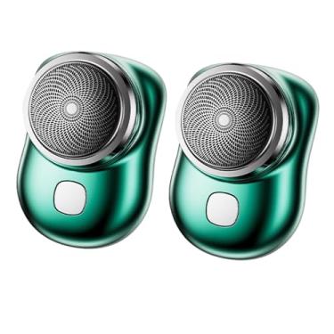 Imagem de Barbeador elétrico de bolso - à prova d'água e Anti-carga tipo C(Verde-2PCS)
