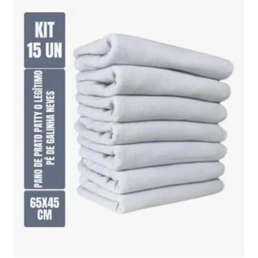 Imagem de Kit com 15 - Pano De Prato Liso - Branco - Neves Patty - Cozinha - Pin