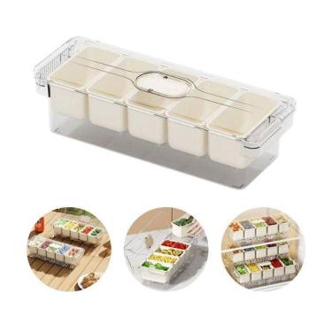 Imagem de Conjunto 05 Potes Herméticos Com Tampa Pegador E Colheres