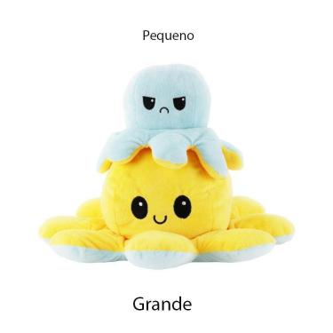 Imagem de Polvo Reversível Humor Grande Tiktok Pelúcia Feliz E Triste