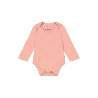 Imagem de Body bebê unissex manga longa em cotton Brandili-Rosa