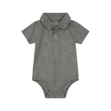 Imagem de Body polo bebê menino em meia malha Brandili-CINZA