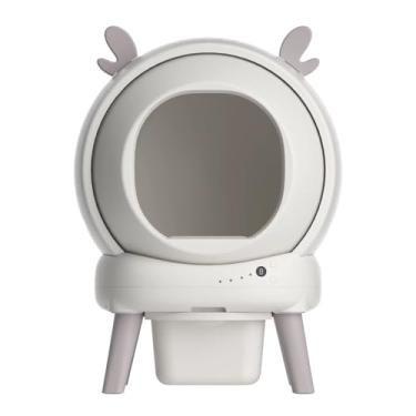 Imagem de Caixa de areia autolimpante, caixa de areia automática com robô de controle de odor para vários gatos, robô de areia inteligente com monitor de aplicativo em tempo real e sensores de segurança, design