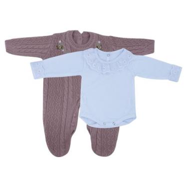 Imagem de Kit Macacão Flowers e Body com Gola e Punho Bordado - Kowak, Rosê, RN