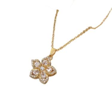 Imagem de Colar fidget de flor de cristal para mulheres, joia ajustável de ouro e prata, Medium, Ferro, Pérola