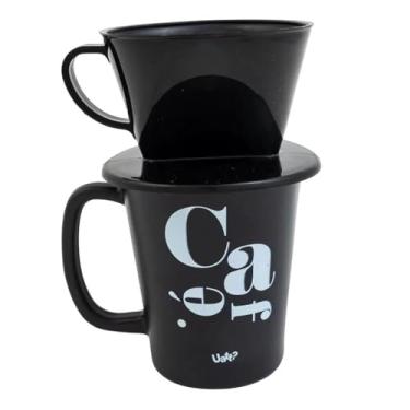 Imagem de Caneca de Vidro Preta com Coador – Urbano, Café Fresco Direto na Xícara e Design Moderno
