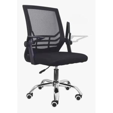 Imagem de Cadeira de Escritório Executiva Giratória Preta com Tela Mesh e Base Cromada – Conforto e Estilo para Home Office (Preto 2005)