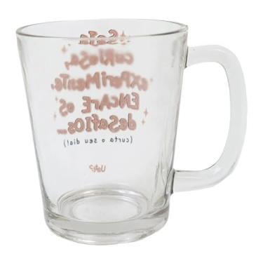 Imagem de Caneca de Vidro Basic Frases Cores e Amores – 310ml, Design Inspirador e Uso Diário