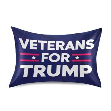 Imagem de Fronhas Floral Patriótico Veteranos Banner Azul Cetim Refrigeração Padrão Queen King Fronhas Fronhas Personalizadas Decoração Queen Size 76.2 cm x 50.8 cm