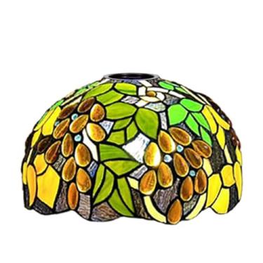 Imagem de Cúpula de abajur de vitral de 12x7 polegadas, estilo Tiffany, para substituição. Ideal para luminárias de chão arqueadas, luminárias de pé, luminárias de mesa e luminárias pendentes. Cor: Uv