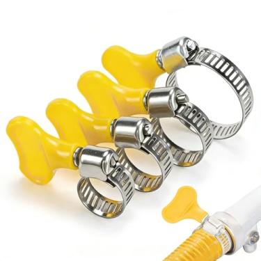 Imagem de Braçadeiras de mangueira de parafuso de polegar, 6 peças sortidas de aço inoxidável, 4 tamanhos (10–16 mm, 13–19 mm, 19–29 mm, 25–38 mm), braçadeiras ajustáveis sem ferramentas para tubo/tubo/linha de