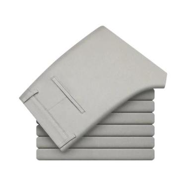 Imagem de Calças Casuais Slim Straight Masculinas 97% Algodão Confortáveis Com C