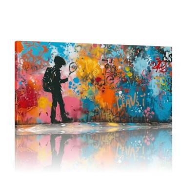 Imagem de Obra de arte grande, mural de arte de parede de grafite, pôster de grafite Banksy, impressão de grafite, arte de grafite para paredes - (50 x 100 cm) sem moldura 20 x 40 polegadas