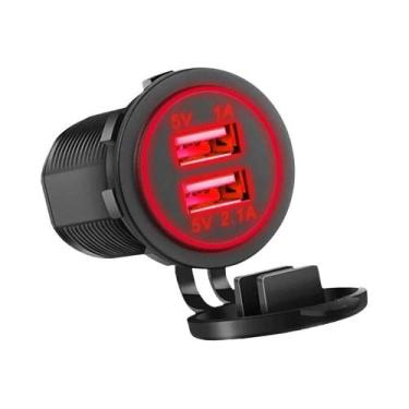Imagem de Carregador De Carro Dual USB 5V 3.1A 12V Adaptador De Energia À Prova 