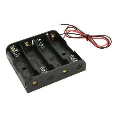 Imagem de 2X Suporte Porta 4 Pilhas Aa Com Rabicho - Para Projetos