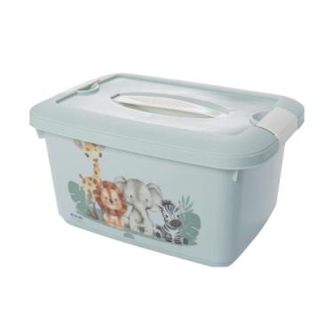 Imagem de Caixa Organizadora Infantil C/ Alça E Trava 5,2 Lts Plasútil, Safari