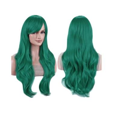 Imagem de Peruca Sintética Colorida De 70cm Com Ondas E Franja Para Mulheres, Fa