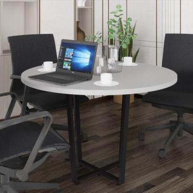 Imagem de Mesa Escritório de Reunião 110cm Redonda Multimóveis CR25331, Cinza/Pr