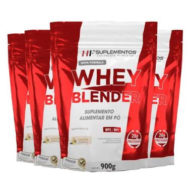 Imagem de 4X Whey Blender Concentrado Baunilha 900G Hf Suplementos