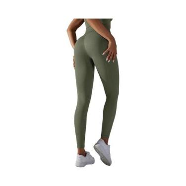 Imagem de Calças De Yoga Sem Costura De Cintura Alta Para Mulheres, Leggings De 