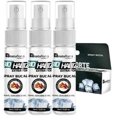 Imagem de ARROMATIZANTE BUCAL EXTRA FORTE BIO HALITZ SPRAY 18ml NATUFLORES kIT 3